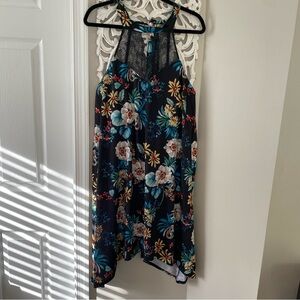 Cacique Women Floral Plus Size Sleep Dress Lace Sexy Asymmetrical Hem Sz 18/20